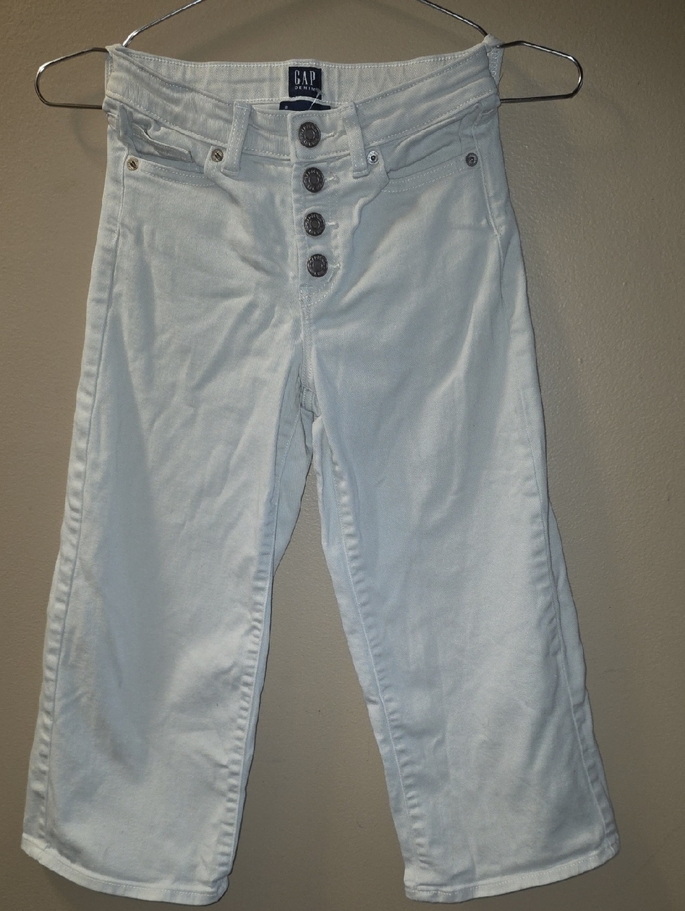 GAP White Wide-Leg High-Rise Button-Fly Jeans